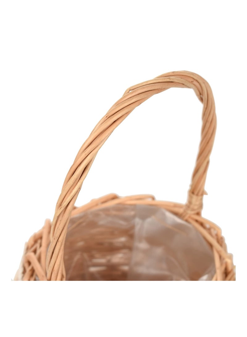 Generic 2Pcs White Woven Tassel Edge Ribbon Storage Basket with Handle Decorative for Wedding Party Home  - Image 5