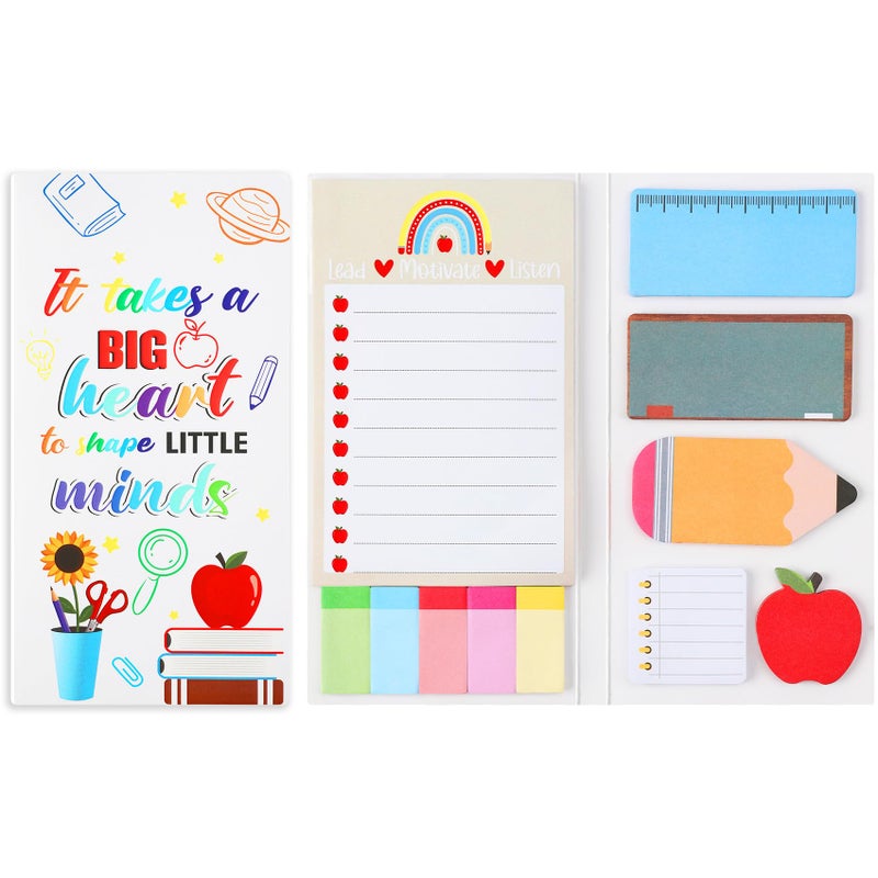 QPIXVB Teacher Sticky Notes,Teacher Gifts,Teachers Valentines Gift,Cute Blackboard Self-Sticky Notes Set Present for Appreciation Thank You Graduation,Easter Basket Stuffers,School Office Supplies - Image 1