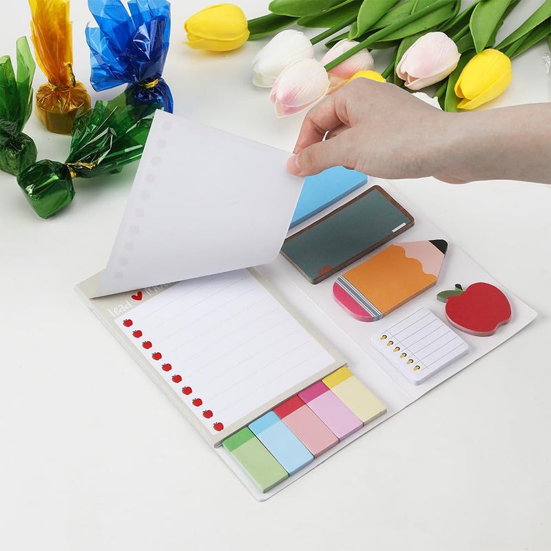QPIXVB Teacher Sticky Notes,Teacher Gifts,Teachers Valentines Gift,Cute Blackboard Self-Sticky Notes Set Present for Appreciation Thank You Graduation,Easter Basket Stuffers,School Office Supplies - Image 3