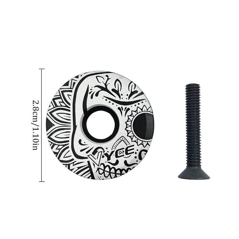 Generic CHENKEE Bike Headset Top Cap, 2 pcs Bike Bowl Cover Bicycle Alloy Headset Top Cap Mountain Bicycle Headset Top Cover with Screw for Cycle Bicycle MTB Road Bike - Image 2