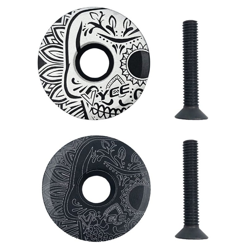 Generic CHENKEE Bike Headset Top Cap, 2 pcs Bike Bowl Cover Bicycle Alloy Headset Top Cap Mountain Bicycle Headset Top Cover with Screw for Cycle Bicycle MTB Road Bike - Image 1