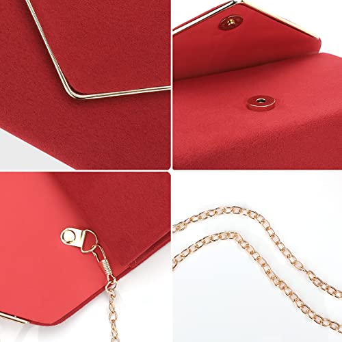 BBjinronjy Clutch Purse for Women Evening Bags Handbags for Wedding Party Cocktail Prom Faux Suede Crossbody Shoulder Bag - Image 3