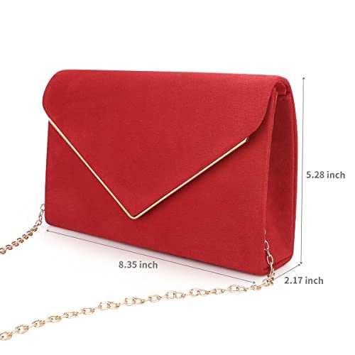 BBjinronjy Clutch Purse for Women Evening Bags Handbags for Wedding Party Cocktail Prom Faux Suede Crossbody Shoulder Bag - Image 4