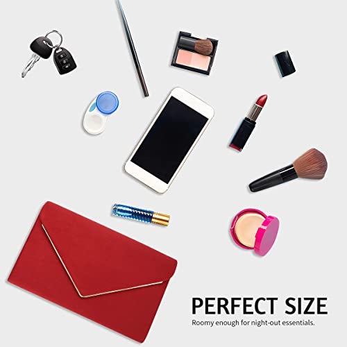 BBjinronjy Clutch Purse for Women Evening Bags Handbags for Wedding Party Cocktail Prom Faux Suede Crossbody Shoulder Bag - Image 5
