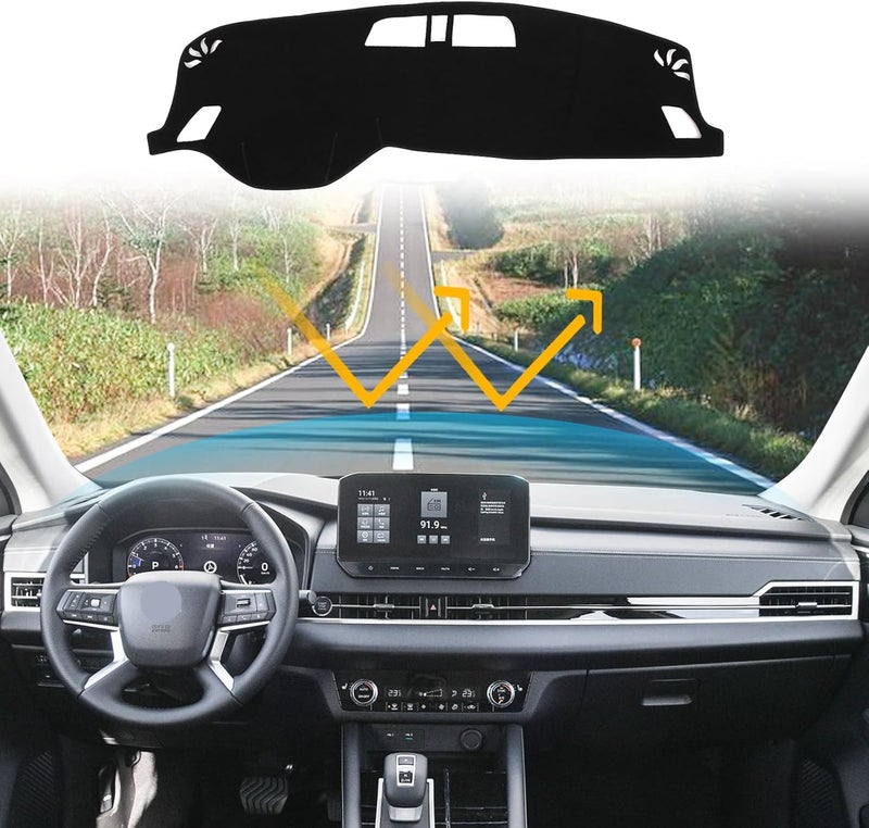 LLKUANG Dash Cover Mat Dashboard Mat Compatible with Mitsubishi Outlander 2023 2024 2025,Polyester Car Dashboard Cover Sun Shade Pad,Anti-Slip Dash Board Pad Accessories - Image 1