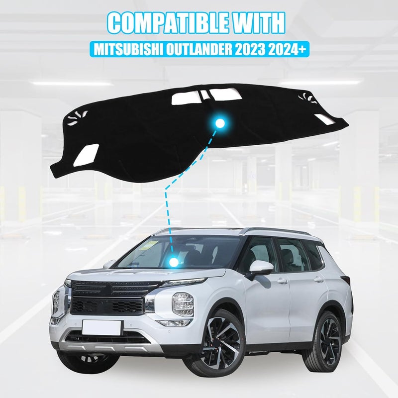 LLKUANG Dash Cover Mat Dashboard Mat Compatible with Mitsubishi Outlander 2023 2024 2025,Polyester Car Dashboard Cover Sun Shade Pad,Anti-Slip Dash Board Pad Accessories - Image 2