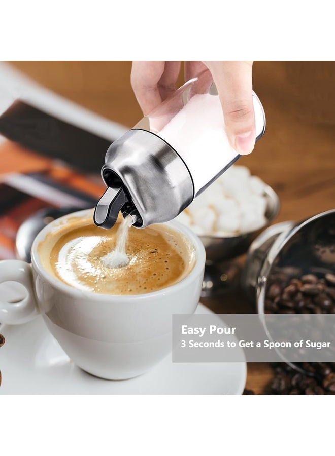 Aelga Glass Sugar Dispenser with Pour Spout, Weighted Pourer, for Coffee,Tea and Baking - Image 2