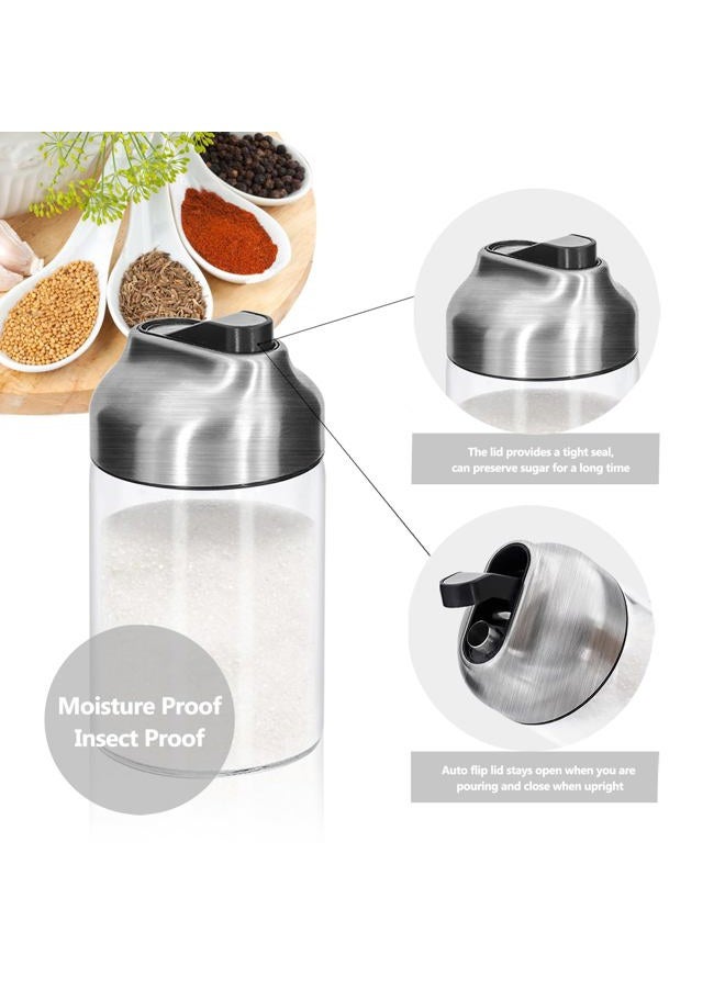 Aelga Glass Sugar Dispenser with Pour Spout, Weighted Pourer, for Coffee,Tea and Baking - Image 4
