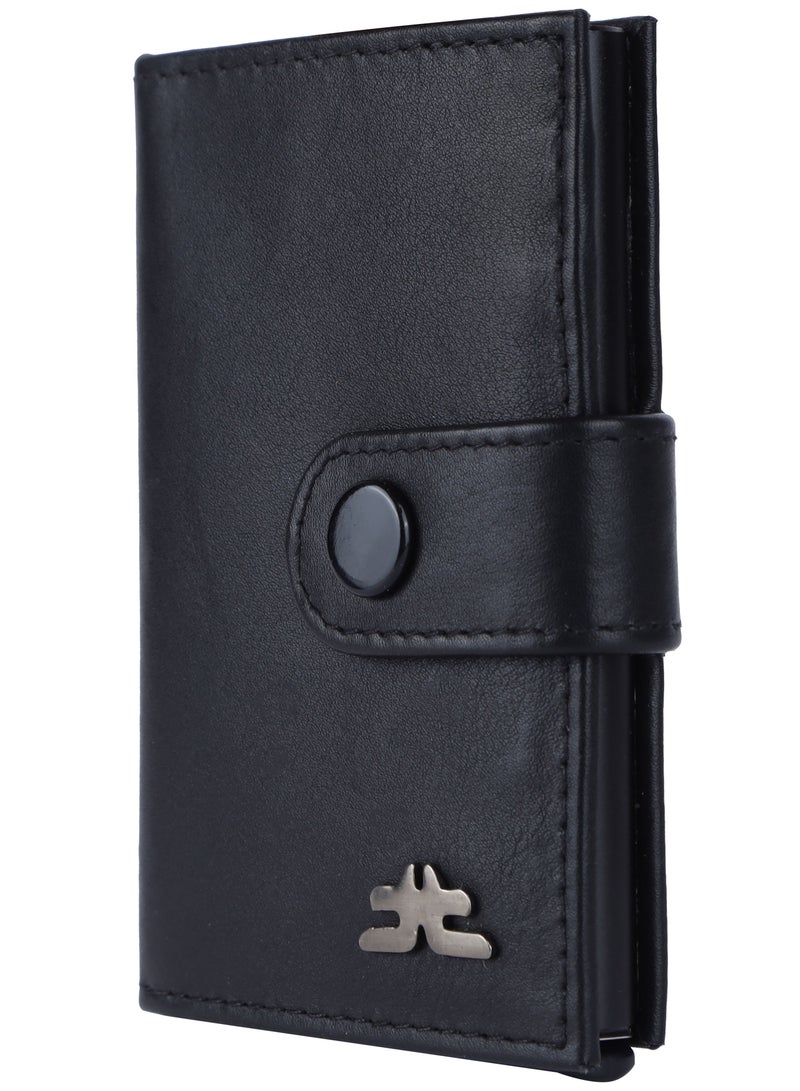 LAVERI LEATHER Laveri Genuine Leather Designer Card Holder Wallet With RFID Protection Black  - Image 3