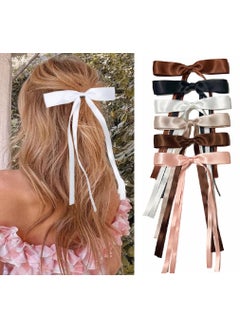 Cute Hair Accessories Bow Hair Clips Ribbon Barrettes with Long Tails and Tassels for Girls  6PCS Fashion Set