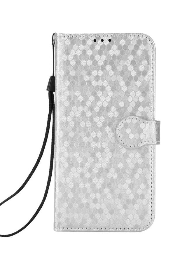 HuHa - Nothing Phone 3a Honeycomb Dot Texture Leather Phone Case(Silver) - Image 1