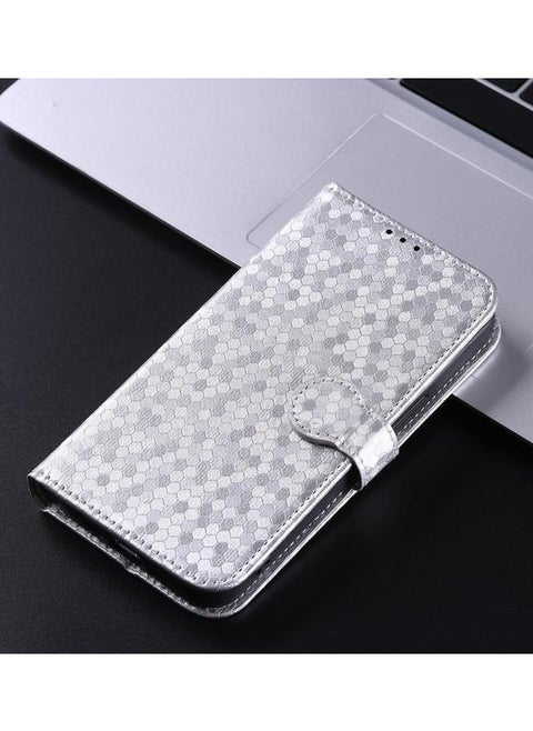 Nothing Phone 3a Honeycomb Dot Texture Leather Phone Case(Silver)