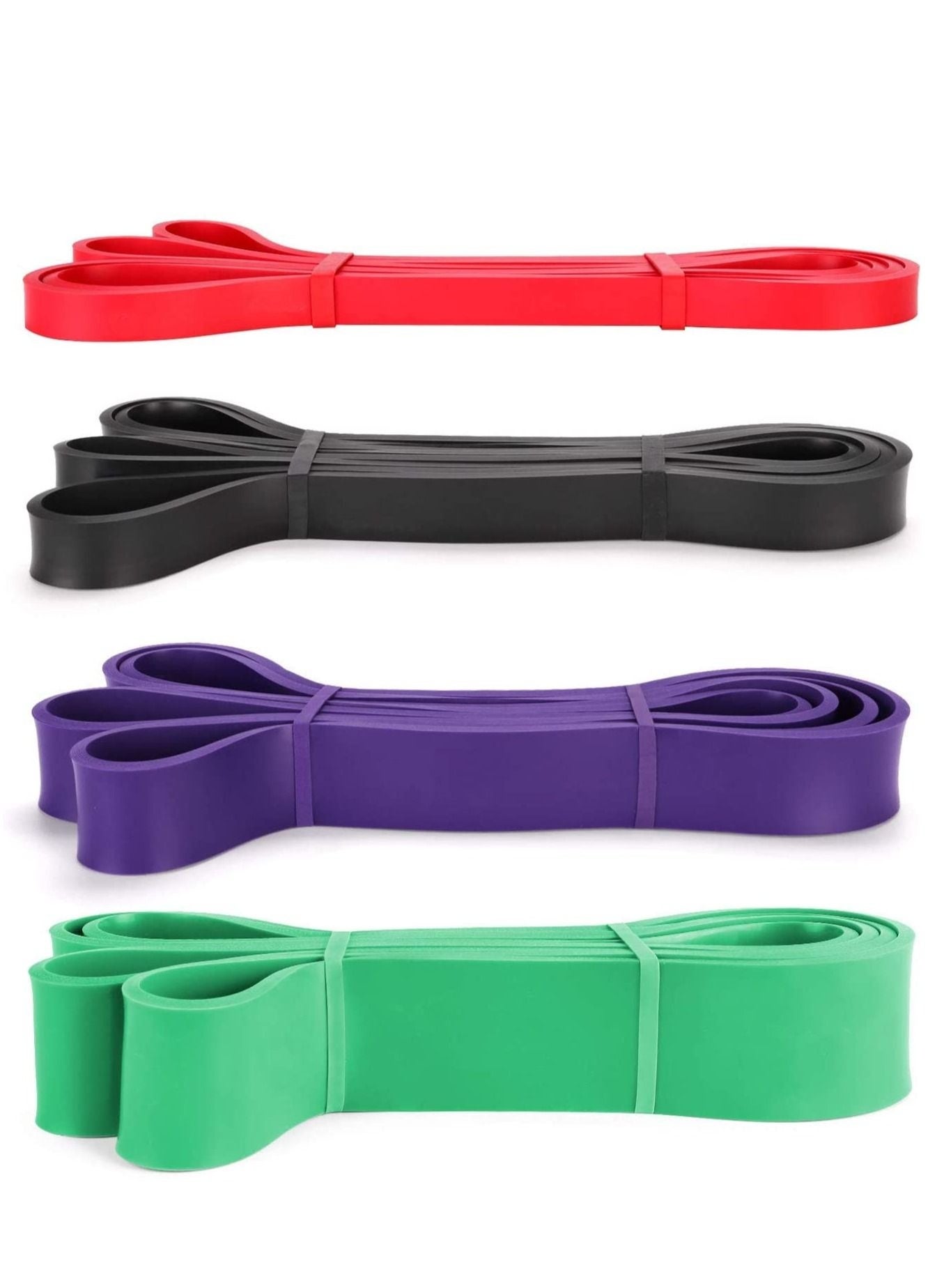 Pull up Assist Bands Set - Set of 4 Exercise Resistance Bands - Stretch Bands Mobility Bands Powerlifting Bands for Resistance Training Physical Therapy and Home Workout