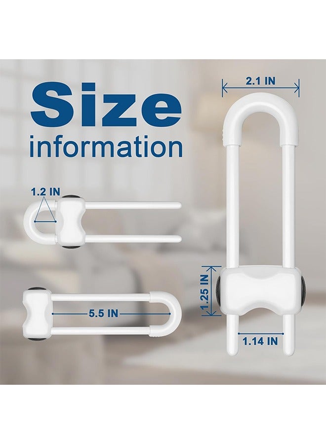 2 Pcs Cabinet Locks for Babies,  Baby Proofing Cabinets, U-Shaped Child Locks for Cabinets Proof Cabinet Latches with Adjustable(White)  - Image 2