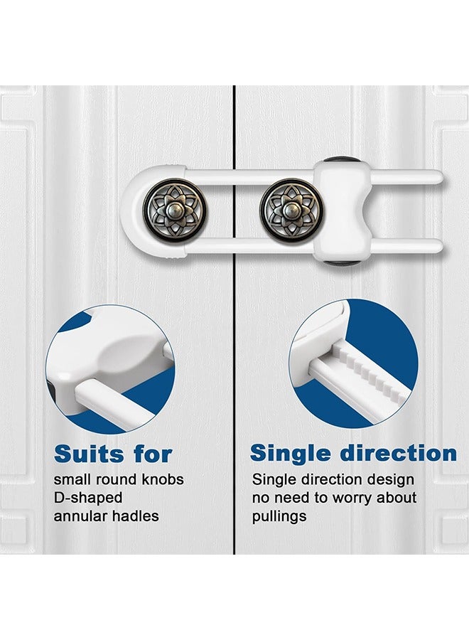 2 Pcs Cabinet Locks for Babies,  Baby Proofing Cabinets, U-Shaped Child Locks for Cabinets Proof Cabinet Latches with Adjustable(White)  - Image 3