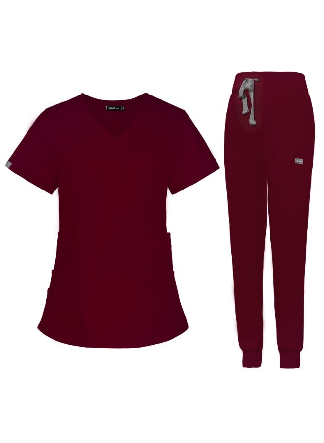 NIBEMINENT Medical Uniforms Surgical Uniforms Women Doctor Nurse Uniforms Straight Pant Scrubs Set Workwear Nursing Accessories - Image 1