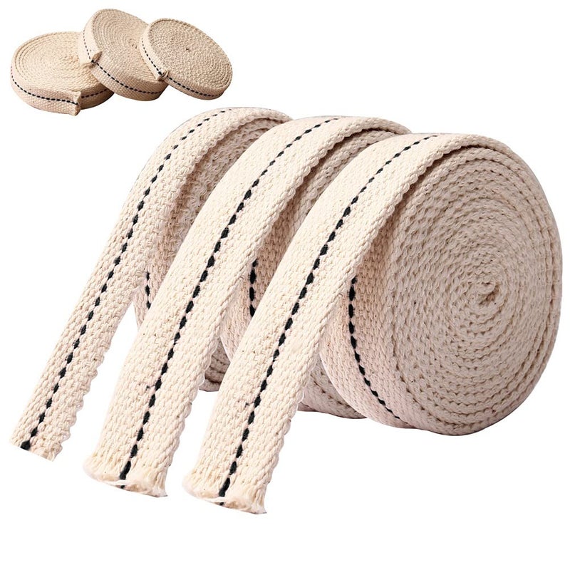 Pengxiaomei 195 Foot  3 Rolls Cotton Oil Lamp Wick Replacement Oil Lanterns Wick for Oil Lamps and Oil Burners 