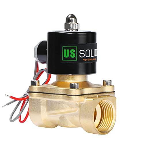 U.S. Solid 1" Brass Electric Solenoid Valve 24VAC Normally Closed VITON Air Non-potable Water Fuel - Image 1