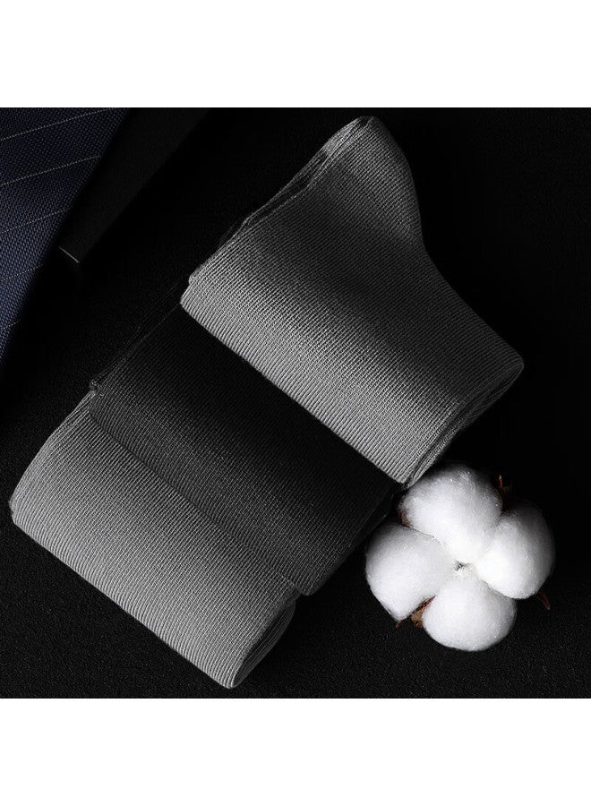 Aun Men's Business Versatile Mid-calf Socks Premium Pima Cotton Silver Ion Antibacterial Odor-resistant Socks 5 Pairs Black - Image 2