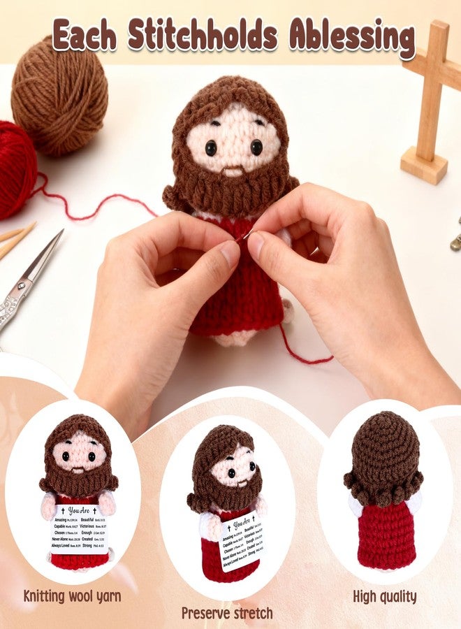 NUBARKO Jesus Crochet First Communion Gifts for Girls Boys Teens Women Men Baptism Confirmation Gifts for Girls Boys Women Men Adults Jesus Crochet Religious Christian Birthday Gift for Woman Faith - Image 3
