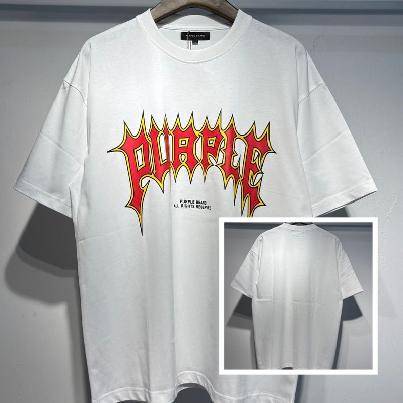 Export Summer Purlebrand Letter Crack Pattern Printed Round Neck T-Shirt For Men And Women Loose Casual Short Sleeves - Image 1