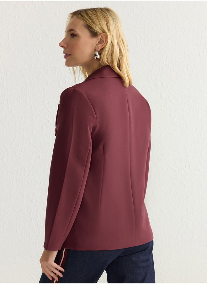 trendyol Claret Red Oversize Lined Woven Blazer Jacket TWOSS22CE0077  - Image 5