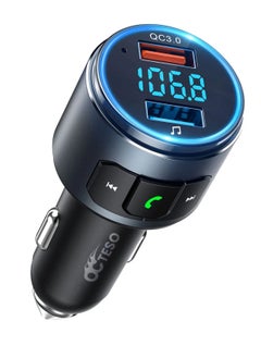 VicTsing VicTsing Bluetooth FM Transmitter for Car, Bluetooth V5.0, QC3.0 Car Radio Audio Adapter with LED Backlit, Dual USB Charging, Hands-Free Calling  - Image 1