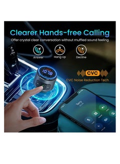 VicTsing VicTsing Bluetooth FM Transmitter for Car, Bluetooth V5.0, QC3.0 Car Radio Audio Adapter with LED Backlit, Dual USB Charging, Hands-Free Calling  - Image 5