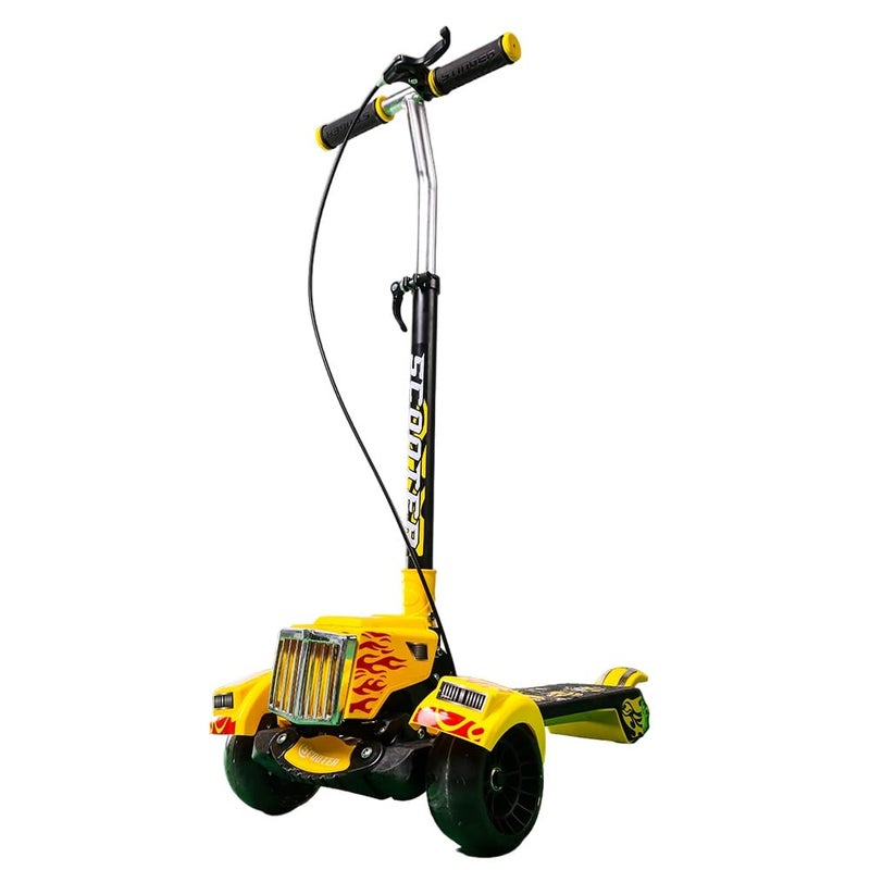 Dream Land Fire Foldable Scooter with 2 Wheels - Yellow - SK-106