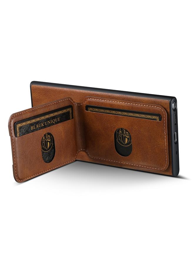 Suteni Case For Samsung Galaxy Note20 Ultra 5G H02 Leather Wallet Stand Back Phone Case - Image 4