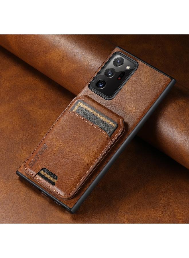 Suteni Case For Samsung Galaxy Note20 Ultra 5G H02 Leather Wallet Stand Back Phone Case - Image 2