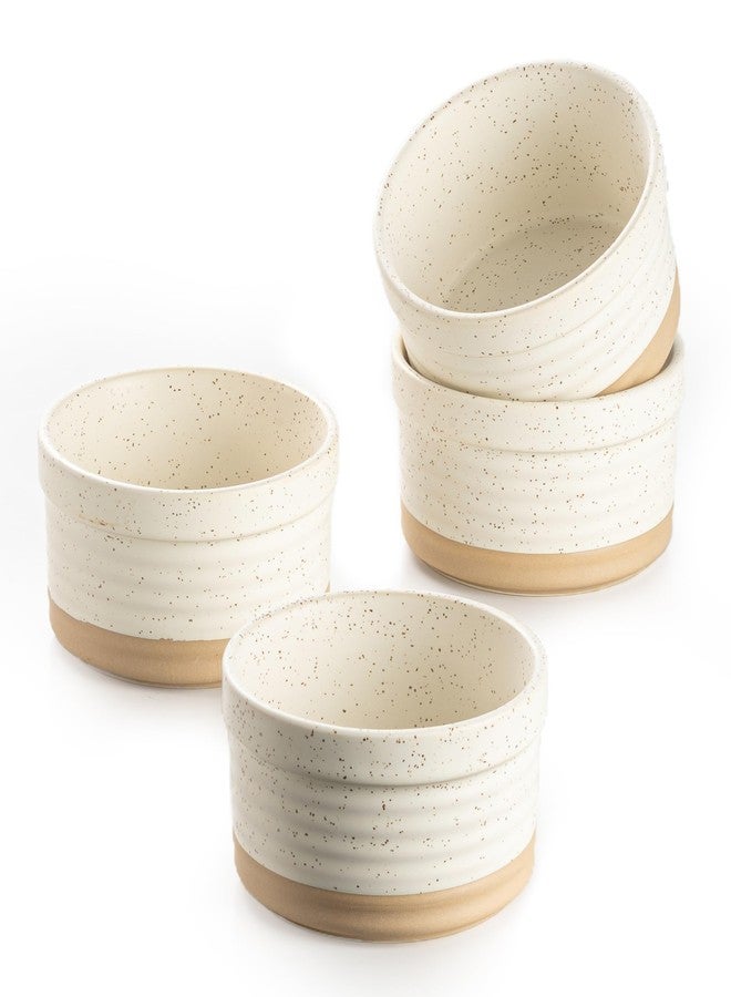 DAFUCERAMIC Ramekins 8 oz Oven Safe, Porcelain Creme Brulee Ramekins Pudding Custard Cups Small Ceramic Souffle Dishes Baking Bowls Set of 4 (Arctic White) - Image 1