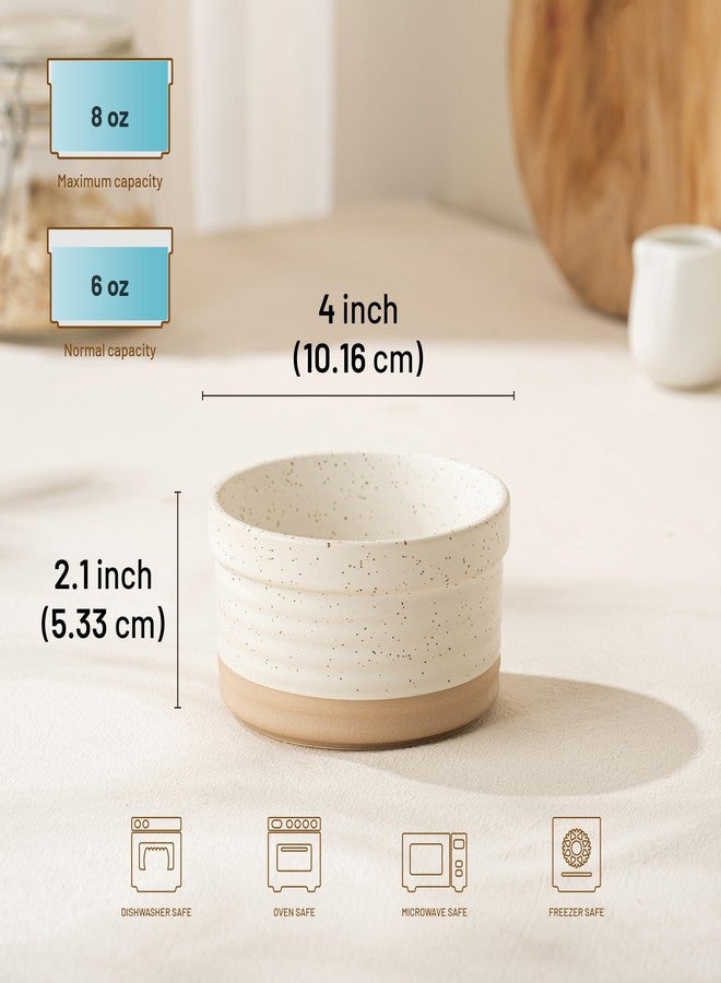DAFUCERAMIC Ramekins 8 oz Oven Safe, Porcelain Creme Brulee Ramekins Pudding Custard Cups Small Ceramic Souffle Dishes Baking Bowls Set of 4 (Arctic White) - Image 2