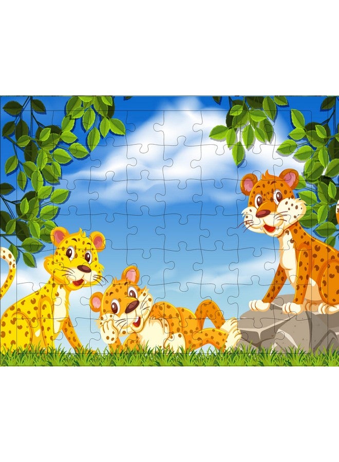 Fiddlys 54 Pcs Wood Jigsaw Puzzles for Kids & Children Age 6+ Animal World and Sea World (Jungle World Pack of 6) - Image 4