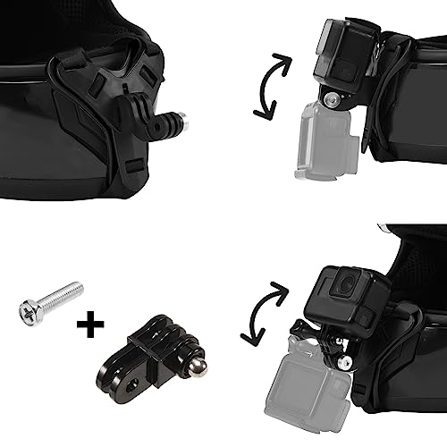 Lupholue Motorcycle Helmet Chin Strap Mount Compatible with GoPro Hero 13, 12, 11, 10, 9, 8, 7, (2018), 6, Hero Black, Insta 360, Session, Xiaomi Yi, SJCAM （Black） - Image 3