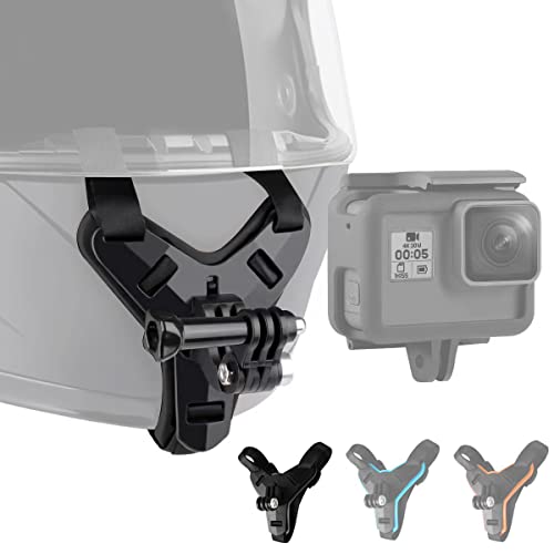 Lupholue Motorcycle Helmet Chin Strap Mount Compatible with GoPro Hero 13, 12, 11, 10, 9, 8, 7, (2018), 6, Hero Black, Insta 360, Session, Xiaomi Yi, SJCAM （Black） - Image 1
