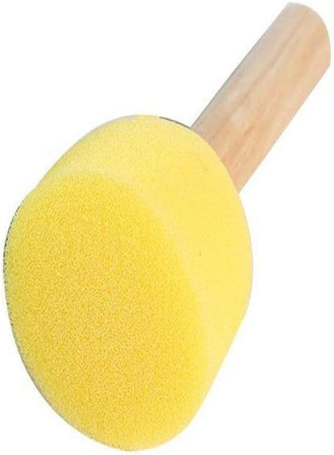 YBN 5 Pcs Round Stencil Sponge Wooden Handle Foam Brush Set Painting Tools for Kids DIY Painting Stencils Arts and Crafts Tool Accessories - Image 4
