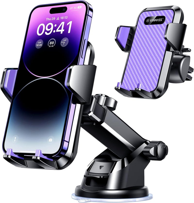 VANMASS 【85+LBS Strongest Suction & Military-Grade】2025 Ultimate Car Phone Mount【Patent Safety Certs】Cell Phone Holder Truck Stand Dashboard Windshield Vent for iPhone 17 16 15 Pro Max 14 for Samsung - Image 1