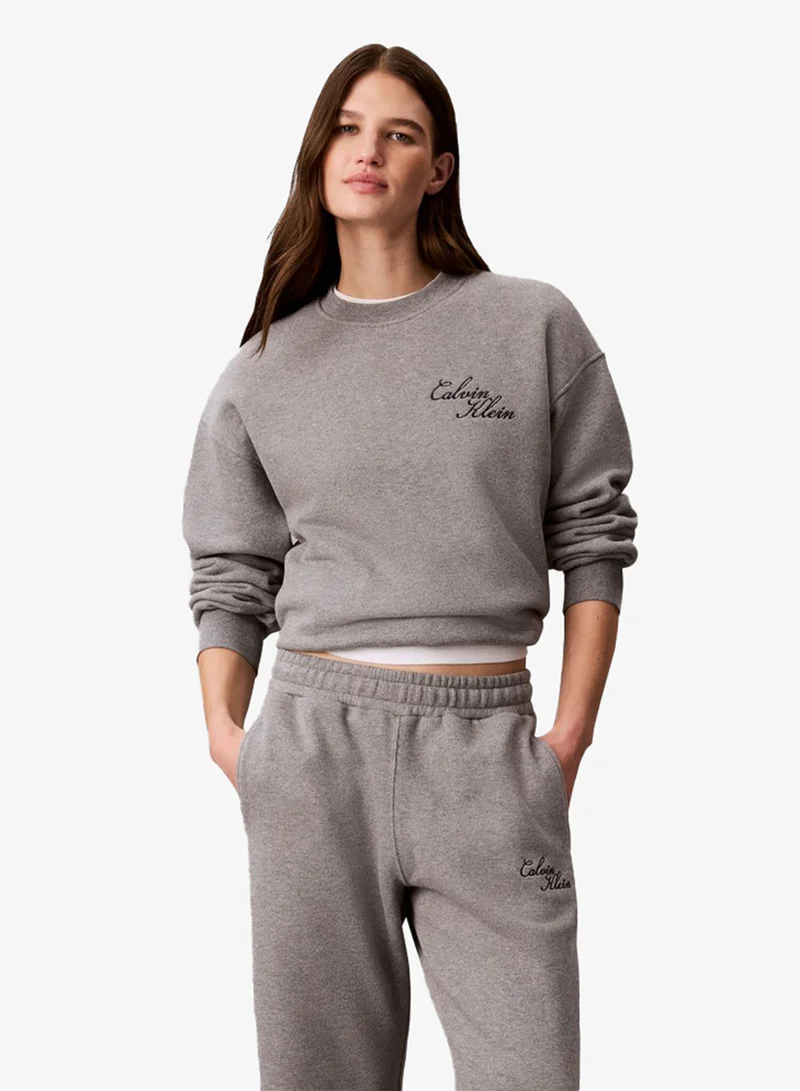 Cotton Fleece Bubble Hem Sweatshirt