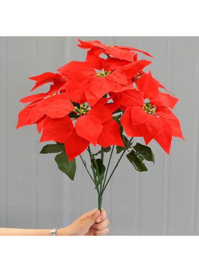 3 artificial poinsettia flowers for Christmas - Image 2