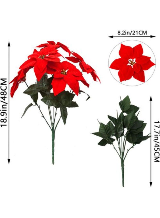 3 artificial poinsettia flowers for Christmas - Image 3