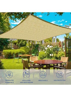 TAPIT Sun Shade Sail Canopy Rectangular Curved Canopy 95% UV Block Permeable 185GSM Sail Shade Cover for Patio Garden Pergola Backyard Outdoor Facility & Activities  - Image 3