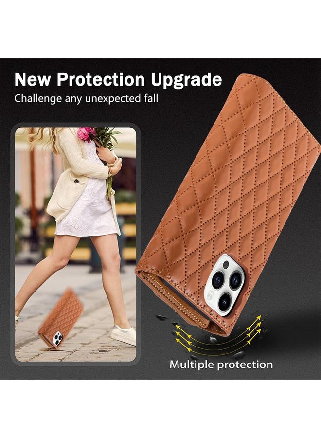 S-TOP Case For iPhone 11 Pro Zipper Multi-Card Wallet Rhombic Leather Phone Case - Image 4