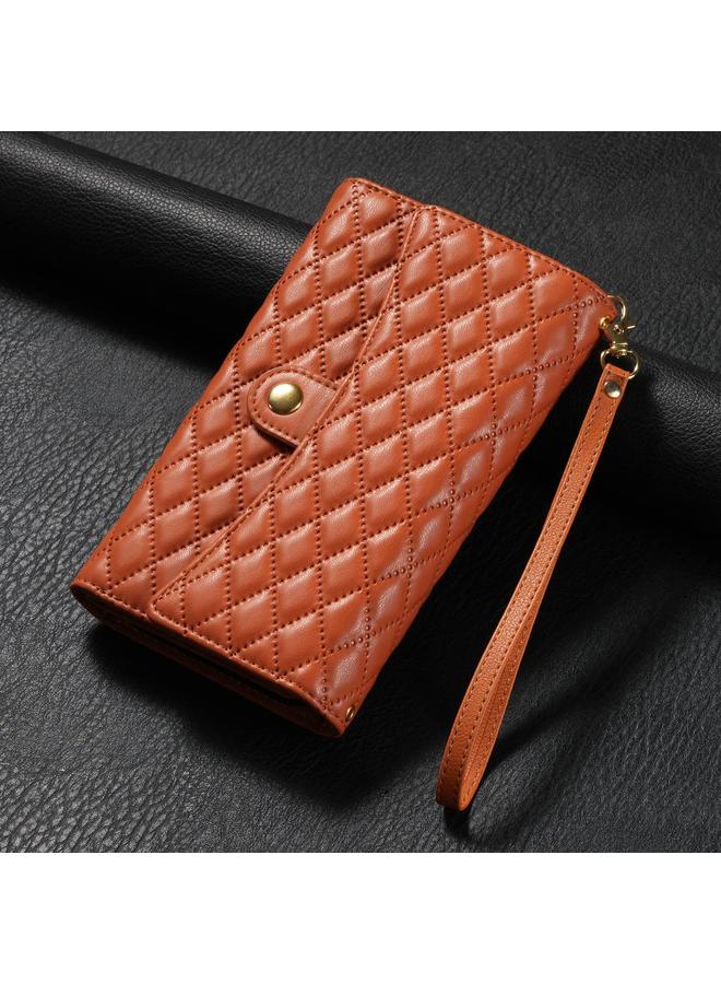 S-TOP Case For iPhone 11 Pro Zipper Multi-Card Wallet Rhombic Leather Phone Case - Image 2