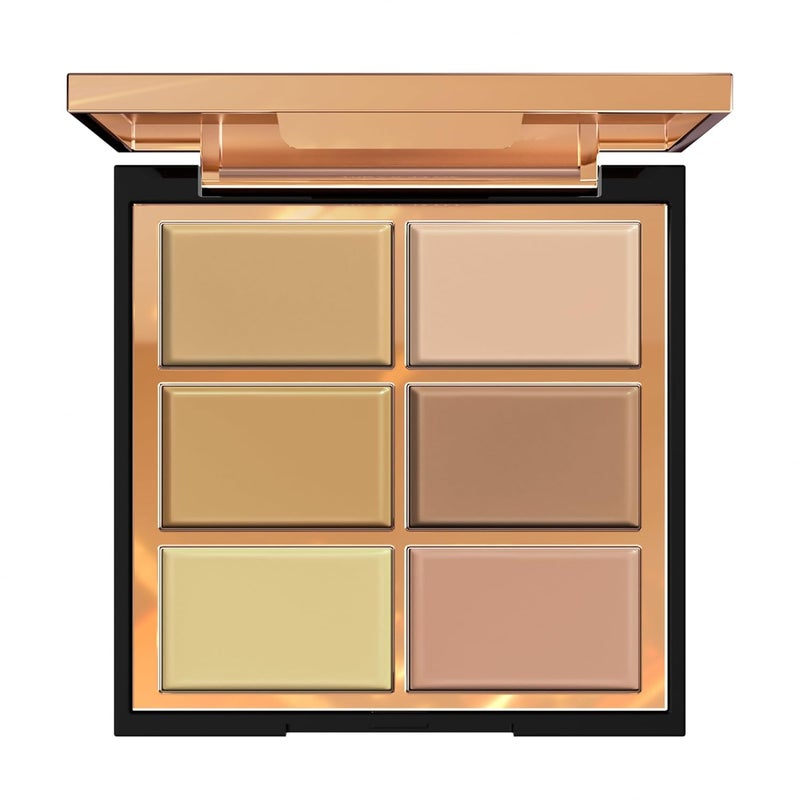 FV 6 Colors Cream Concealer Palette Full Coverage  Long Lasting Colors Corrector Palette for Dark Circles Redness Acne with Natural Finish Cream Foundation Palette 01 Light Shade