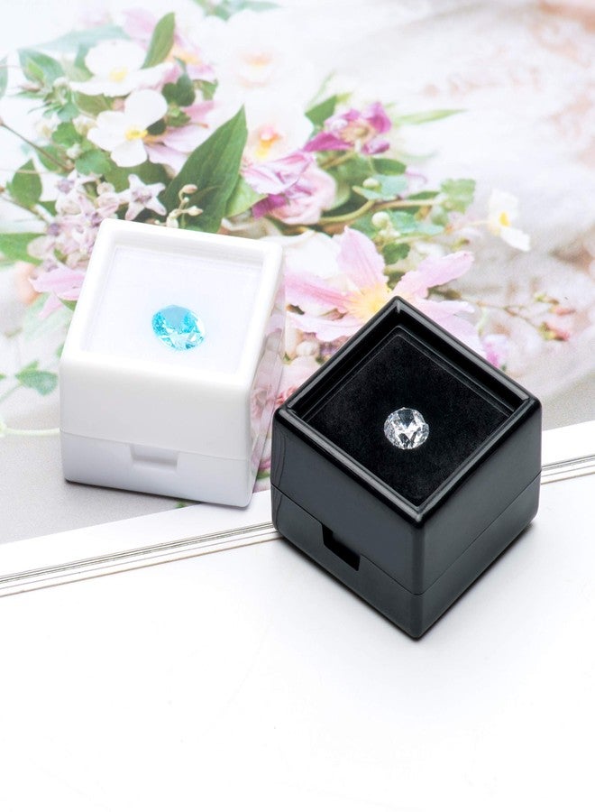 Giftop Loose Gemstone Display Box Jewelry Container with Glass Top Lids for Gems Diamond (Black, 1.1"x1.1"x0.65" -12 PCS) - Image 4