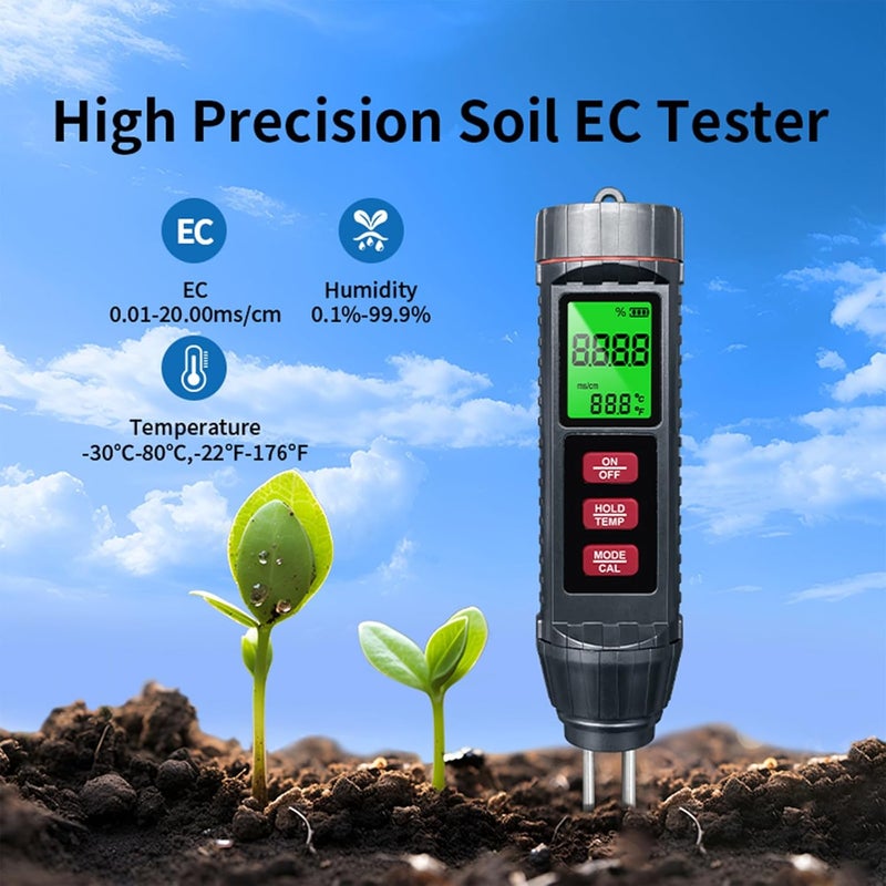 Portable Soil Moisture Temperature Meter for Greenhouse Laboratory and Field Use - Image 3