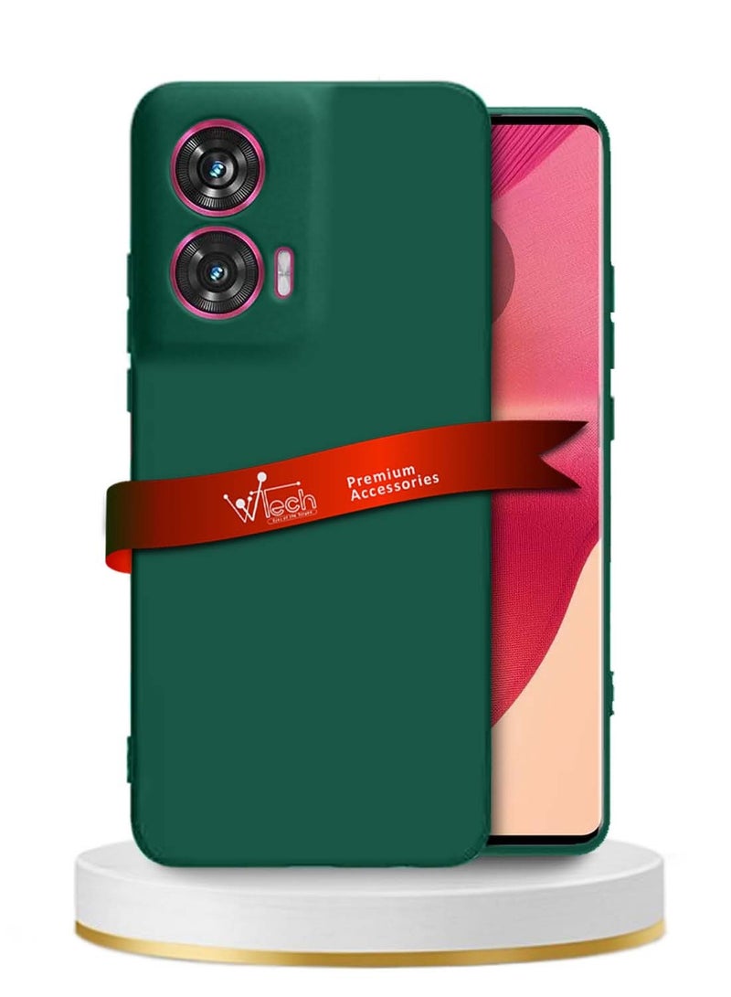 دبليو تيك موتورولا إيدج 50 فيوجن / موتورولا S50 نيو / موتورولا موتو G85 5G 2024 غطاء هيكل سيليكون سائل ممتاز - أخضر غامق - Image 1