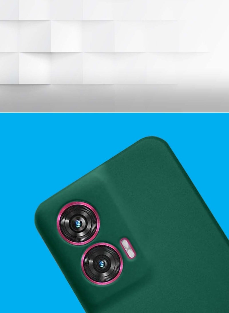 دبليو تيك موتورولا إيدج 50 فيوجن / موتورولا S50 نيو / موتورولا موتو G85 5G 2024 غطاء هيكل سيليكون سائل ممتاز - أخضر غامق - Image 3