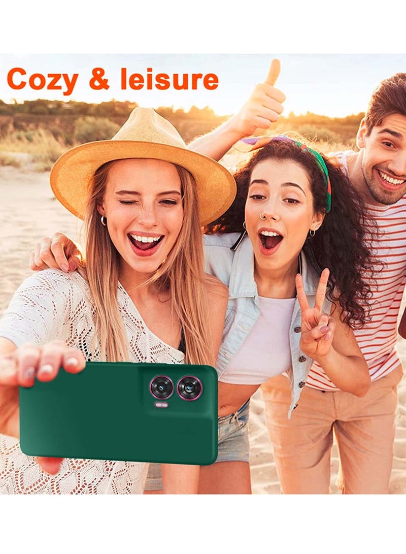 دبليو تيك موتورولا إيدج 50 فيوجن / موتورولا S50 نيو / موتورولا موتو G85 5G 2024 غطاء هيكل سيليكون سائل ممتاز - أخضر غامق - Image 4